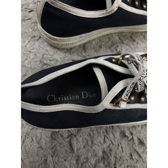 Christian Dior  Canvas Walk'N'Dior Low Top Sneakers 36.5 Black - Picture 7 of 10